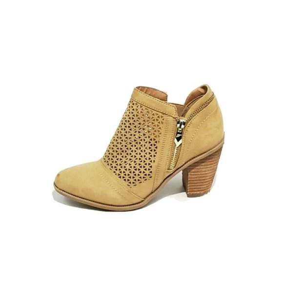 Fergie Dream Booties Heel Zip Tan Suede Womens US 6 - Picture 7 of 7